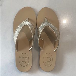 New Gold Jack Rogers flip flops